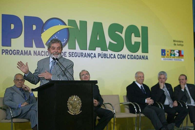 Lula no lançamento do Programa Nacional de Segurança Pública com Cidadania (Pronasci), em 2007