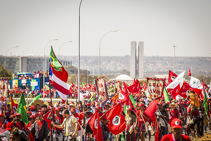 Marcha Lula Livre, no dia 15 de agosto do ano passado