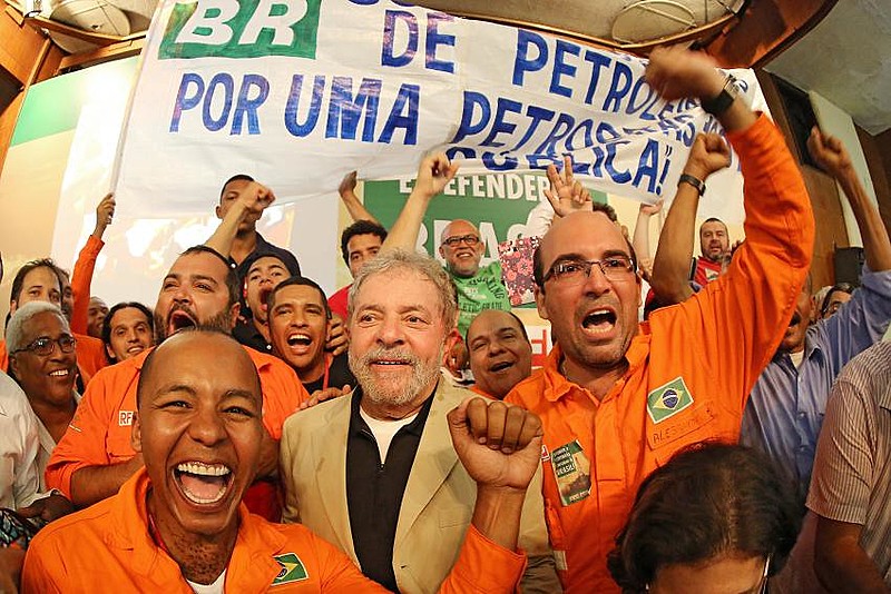Lula participou de evento com trabalhadores da Petrobras em 2015