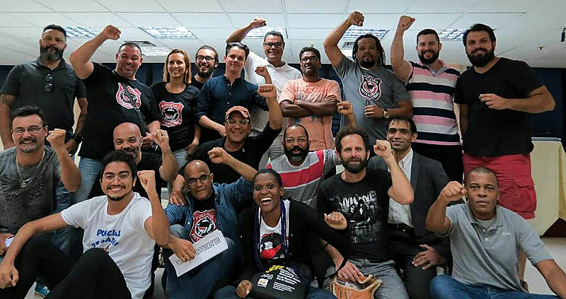 Participantes do seminário organizado pelos Policiais Antifascismo, no Rio de Janeiro