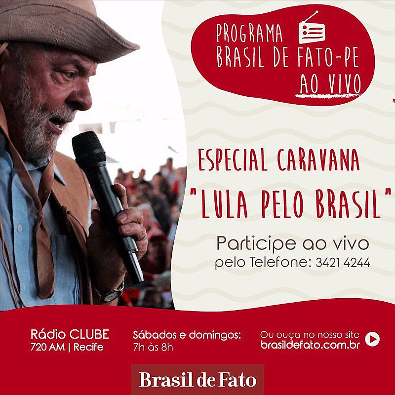 Programa vai ao ar todos os sábado na Rádio Clube  AM 720, às 7h
