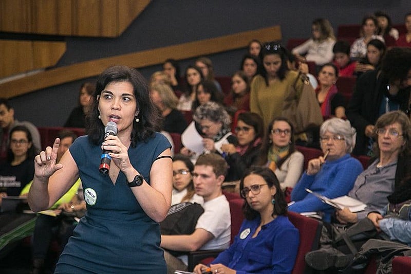 Marília Albiero apresentou estudo sobre o peso de empresas privadas no financiamento de campanhas