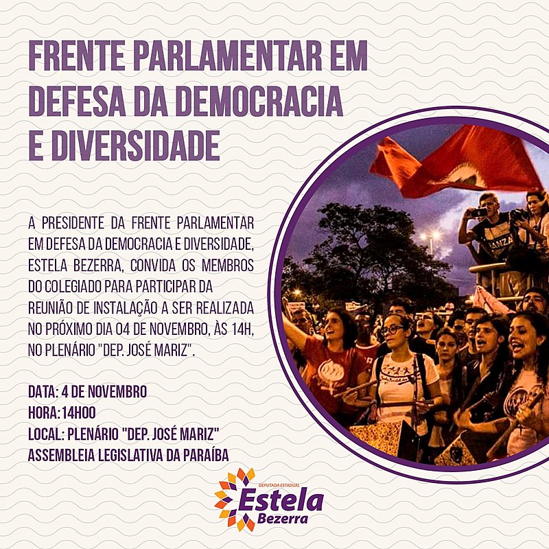 Evento é propositura da Deputada Estela Bezerra (PSB)