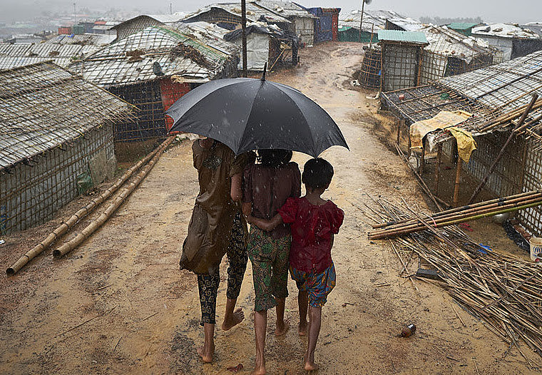 Assentamento de refugiados de Kutupalong, em Cox's Bazar, há alguns meses
