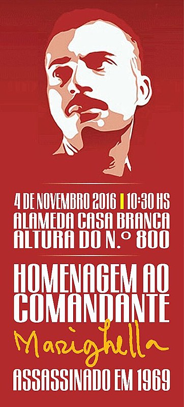 Cartaz do ato em homenagem a Carlos Marighella deste ano
