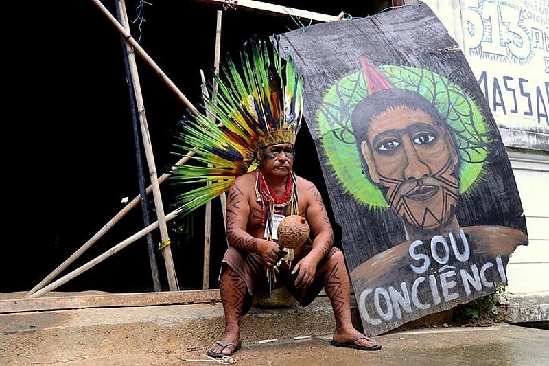 A aldeia urbana foi erguida por indígenas de diferentes etnias, em 2006, no bairro Maracanã, na zona Norte do Rio de Janeiro