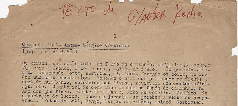 Trecho da peça encontrada no acervo de Augusto Boal