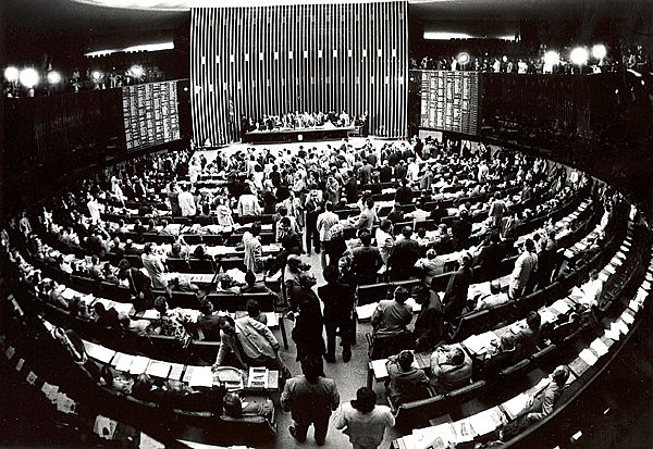 Câmara dos Deputados durante elaboração da Constituição Federal de 1988