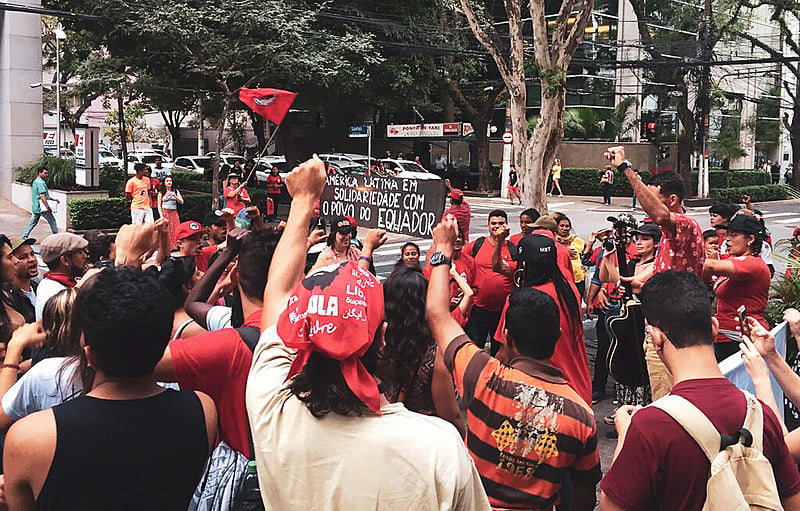 Frentes Povo Sem Medo e Brasil Popular participaram da manifestação e denunciaram violência da polícia nacional contra protestos