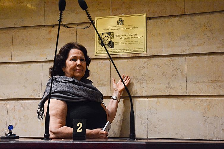 A  vereadora  Teresa  Bergher,  uma  das  autoras  da proposta  que  deu  o  nome  de  Marielle  Franco  à  Câmara  Municipal  do  Rio