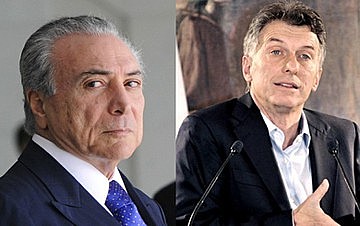 Temer e Macri: esforços para esvaziar o Mercosul e resgatar a posição de subserviência aos interesses dos EUA