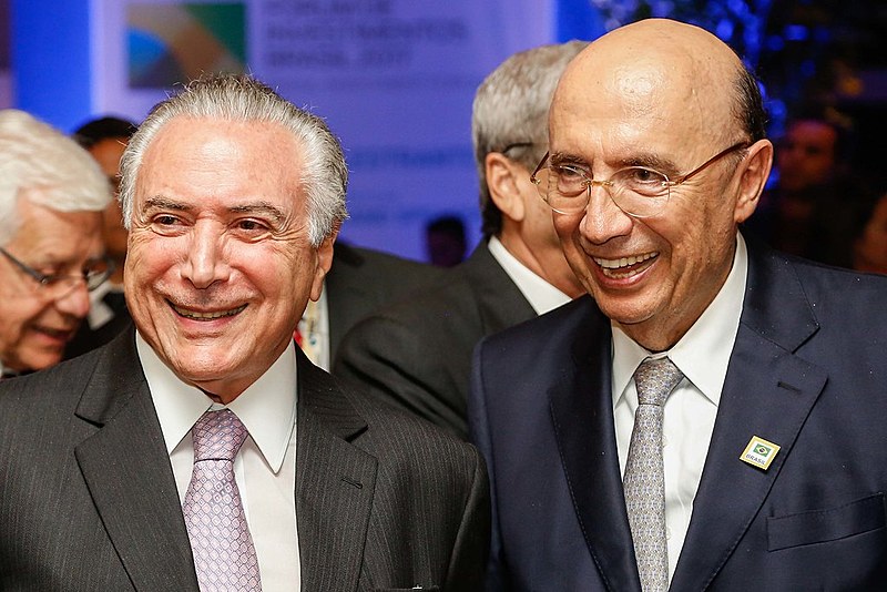 Presidente golpista, Michel Temer, e Henrique Meirelles no Jantado Fórum de Investimentos Brasil 2017