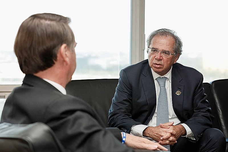 Jair Bolsonaro e seu ministro Paulo Guedes