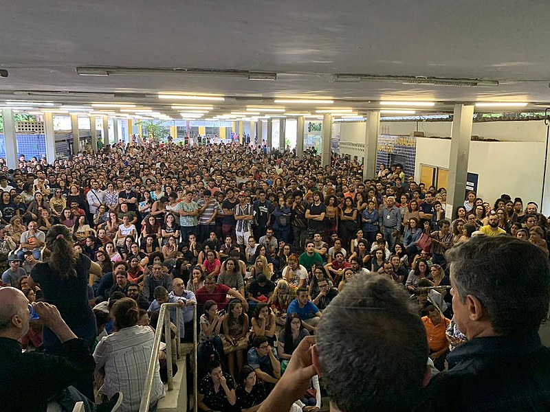 Centro de Vivências da UFPB ficou lotado para apresentação do projeto para as universidades federais, Future-se, do governo Bolsonaro.