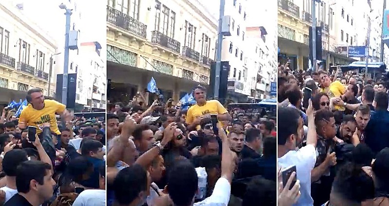 Ataque a Bolsonaro é registrado pelas pessoas que acompanhavam ato político em Juiz de Fora
