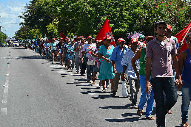 Marcha durante La Jornada Nacional de Luchas en Defensa de la Reforma Agraria en 2015