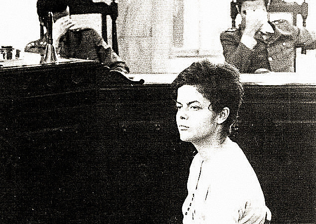 A 22-year-old Dilma Rousseff is tried at a military court hearing in Rio de Janeiro in 1970, after being tortured for more than 20 days
