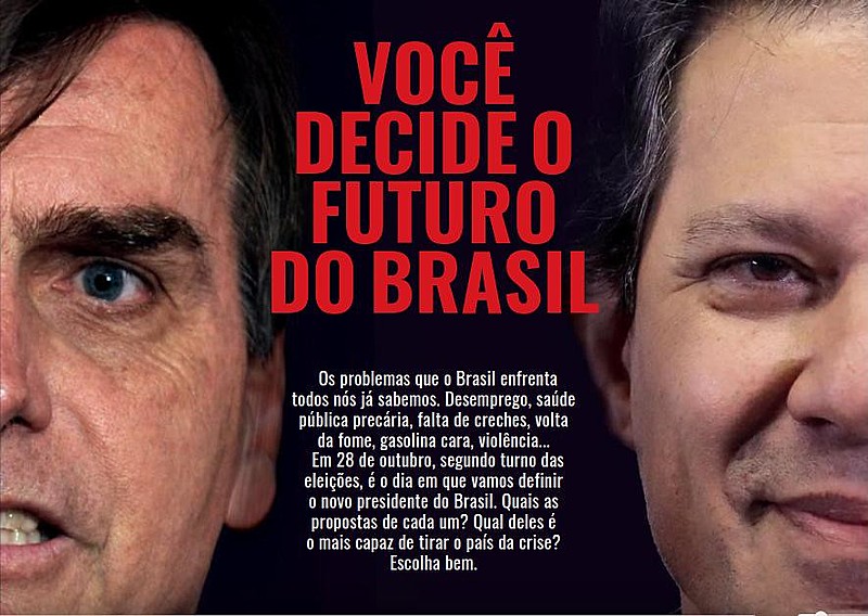 Com a manchete “Você decide o futuro do país”, o jornal pretende dialogar com a população sobre o atual cenário político do país