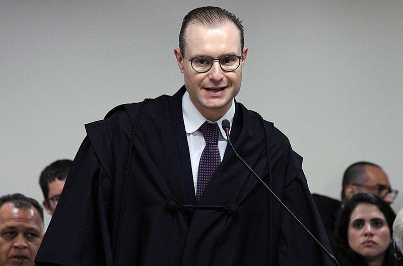 Cristiano Zanin, advogado de defesa de Lula, durante julgamento de recurso no Tribunal Regional Federal da 4ª Região, em janeiro de 2018