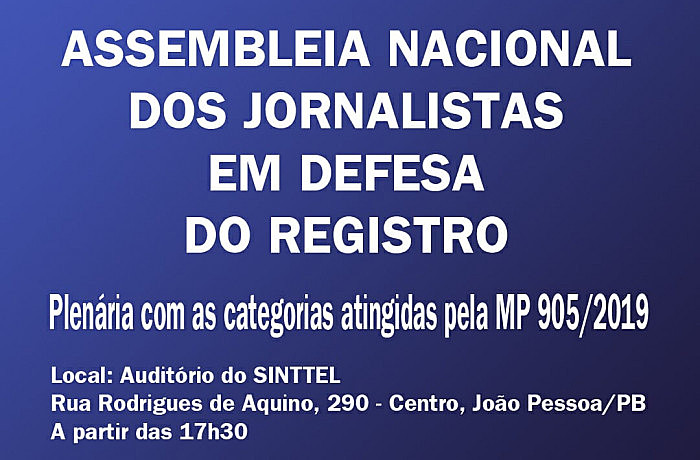 Realização da atividade é orientação da Federação Nacional de Jornalistas (FENAJ), que estimula realização de assembleias em todo o país