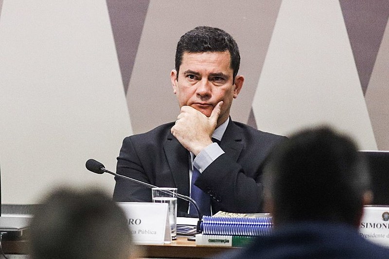 Ministro da Justiça, Sérgio Moro, durante audiência na CCJ do Senado