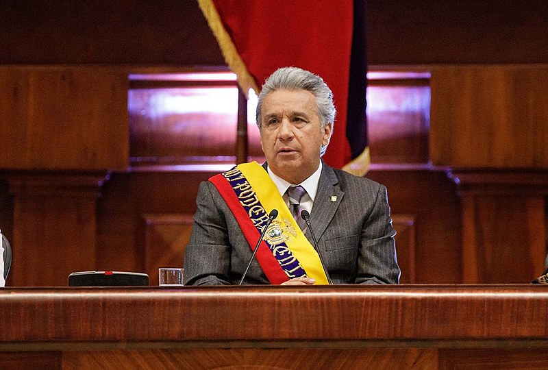 Lenin Moreno na Assembleia Nacional em Quito, em maio de 2018