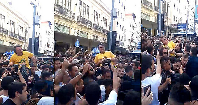 Ataque a Bolsonaro fue registrado por partidarios que participaban del acto de campaña