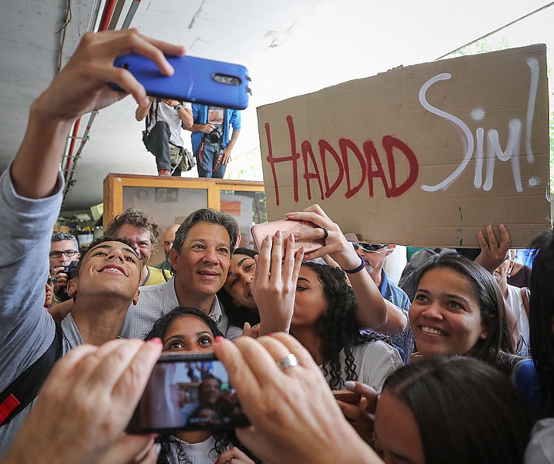 Haddad participou de agenda com catadores de material reciclável na Cooperativa Coopamare, em São Paulo (SP)
