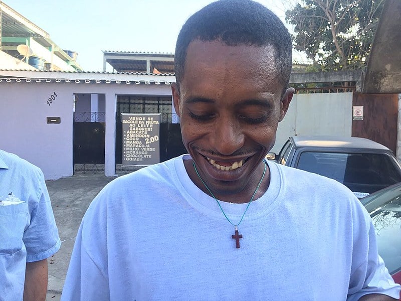 Rafael Braga em setembro de 2017, quando saiu para o regime domiciliar