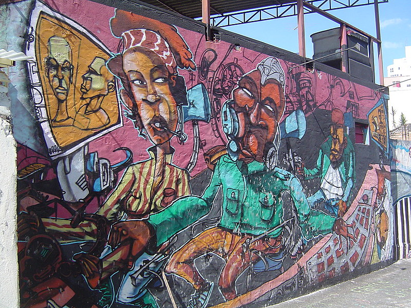 Um dos murais pintados por Niggaz em São Paulo (SP)