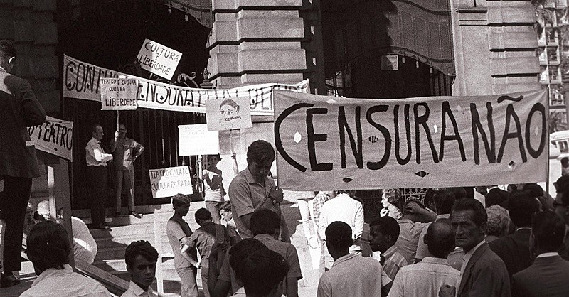 Protesto contra censura na Ditadura Militar