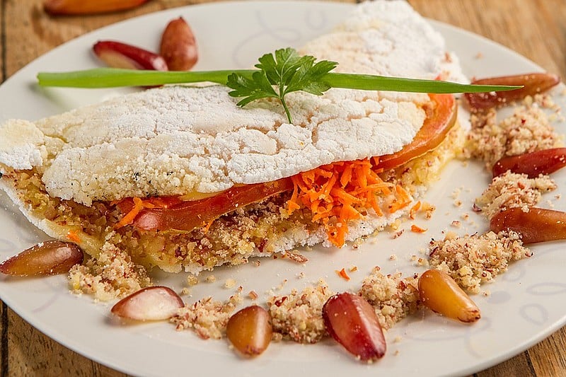 A tapioca é feita a partir de uma goma extraída da mandioca