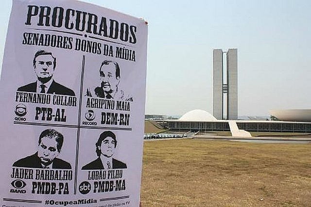 Protesta en Brasília, capital del país, contra las conseciones de medios para políticos