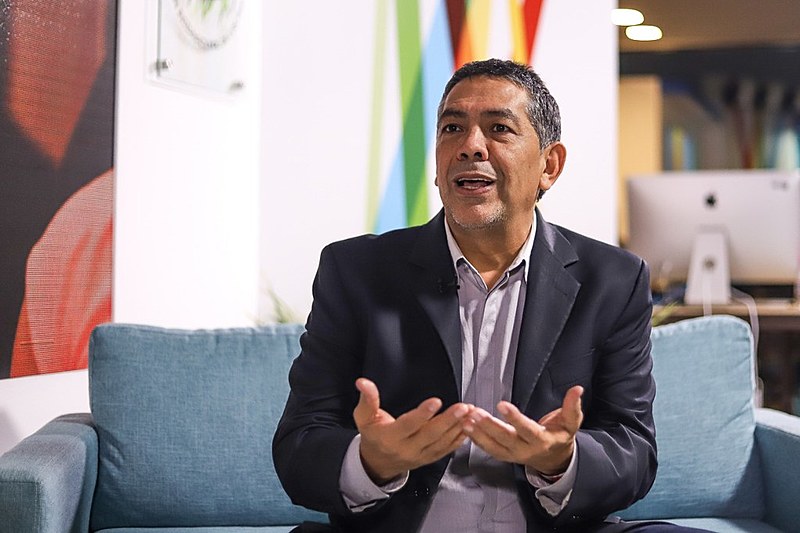 Vice-chanceler William Castillo em entrevista ao Brasil de Fato, durante a Assembleia Internacional dos Povos realizada em Caracas