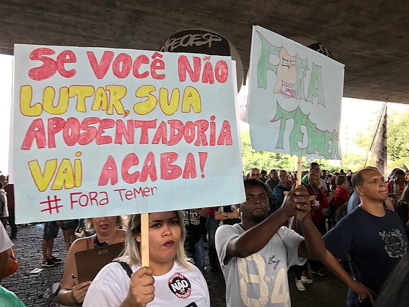 Ato contra a reforma da previdência na avenida Paulista nesta sexta-feira (31)