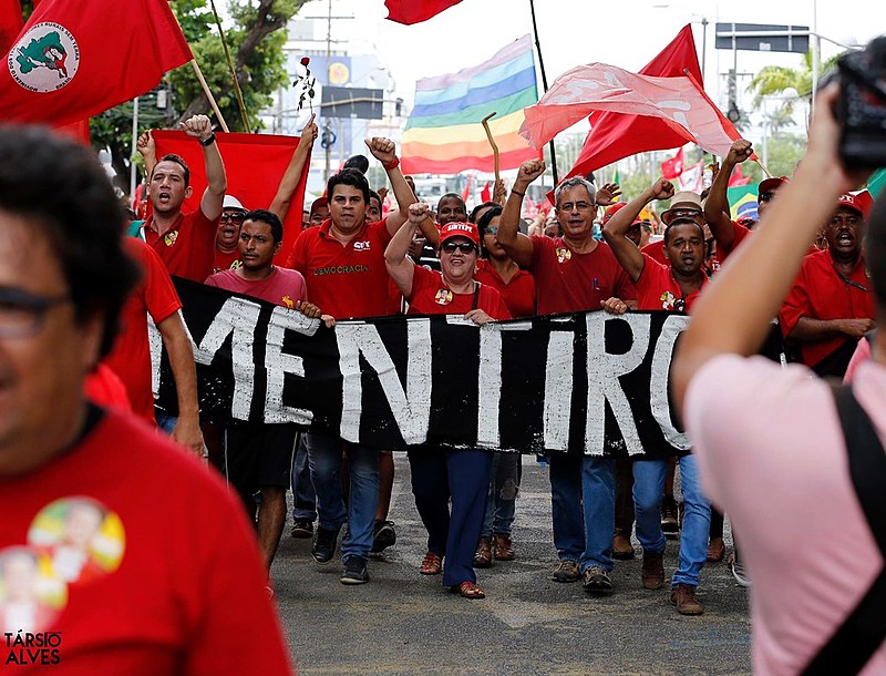 Ato da Frente Brasil Popular contra o impeachment da presidenta Dilma.