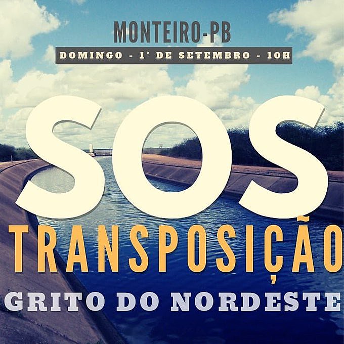 Ato em defesa da transposição do São Francisco acontece nesse domingo (1) em Monteiro