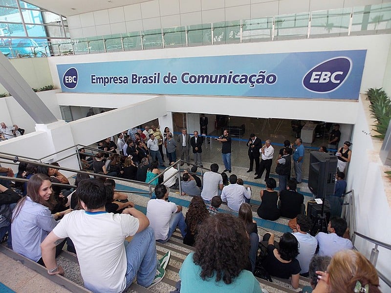 Entrada da sede da EBC, em Brasília