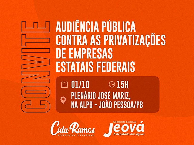 Evento ocorre nesta terça (01), no plenário da Assembleia Legislativa da Paraíba, a partir das 15h.