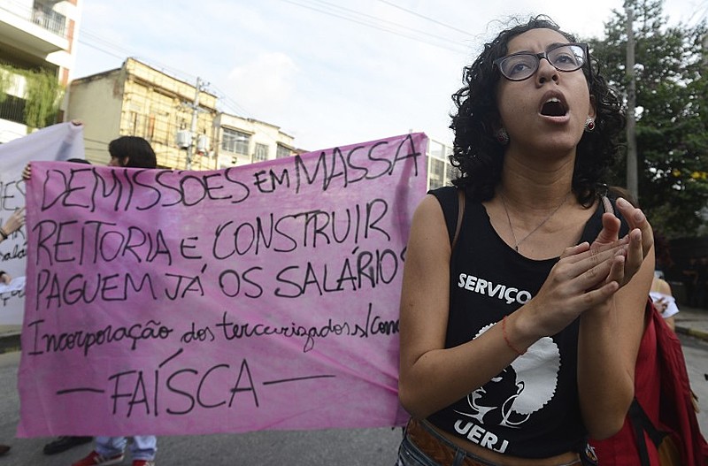 Protesto em junho de 2016 de alunos da UERJ