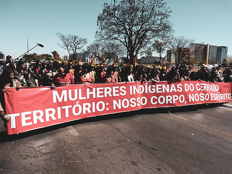 A 1ª Marcha das Mulheres Indígenas que acontece em Brasília desde o último domingo (11)
