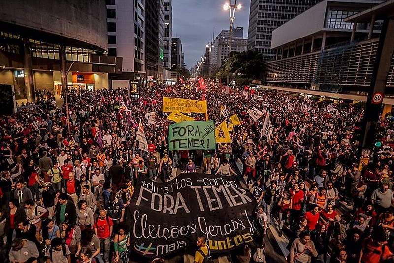 A pauta dos protestos estava focada em críticas a Temer e suas propostas