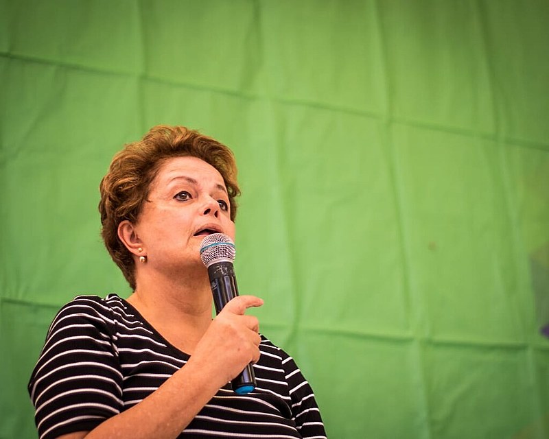 A ex-presidenta na Escola Nacional Florestan Fernandes neste sábado (30)