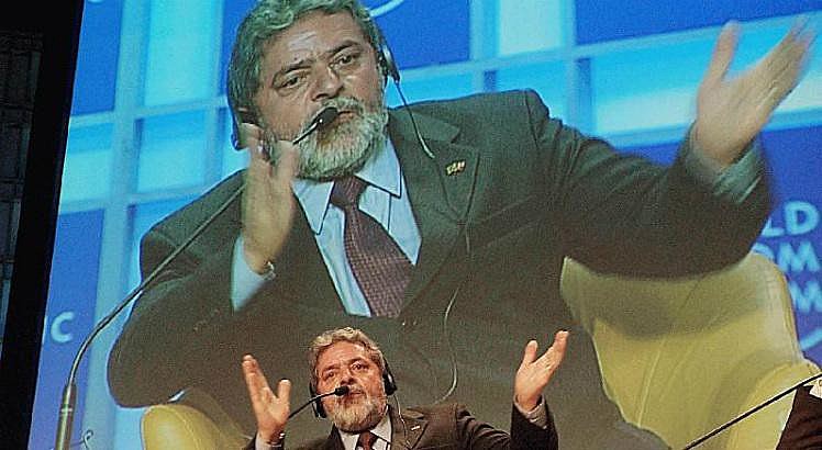 Lula durante sua primeira participação no Fórum Econômico de Davos, em 2003.