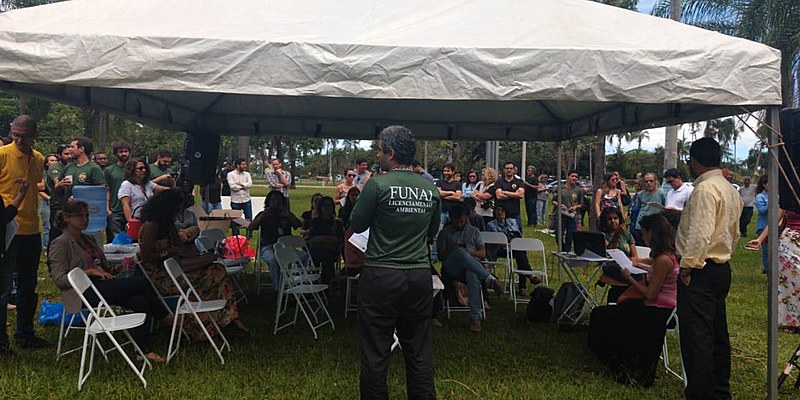 Assembleia de servidores da Funai nesta terça-feira (29), em Brasília (DF)