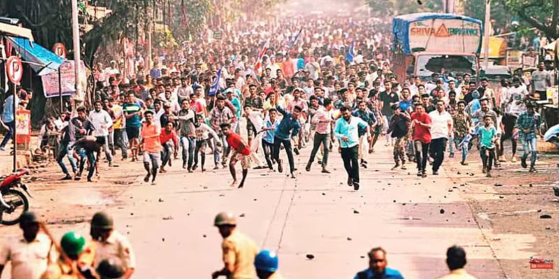 Manifestantes pela causa dalit protestam em Maharashtra
