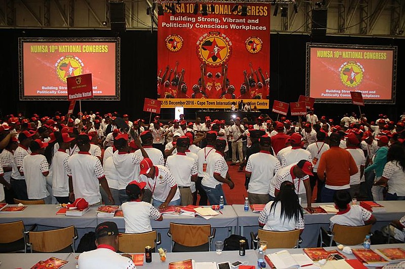 10º Congresso Nacional do Sindicato Nacional dos Metalúrgicos da África do Sul (Numsa), o maior sindicato no país