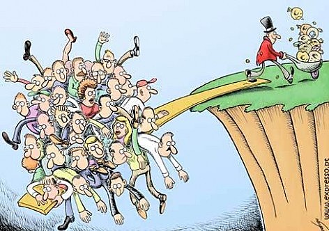 A renda dos 10% mais pobres subiu somente 65 dólares entre 1988 e 2011, enquanto a do 1% mais rico aumentou 11.800 dólares