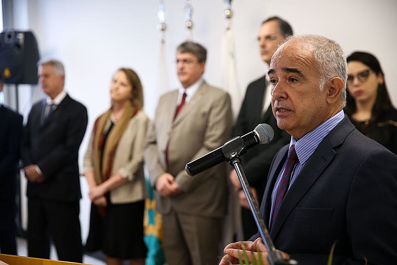Vicente Andreu fala durante cerimônia em Brasília em 2017