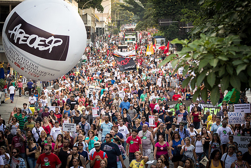 Greve dos professores estaduais em São Paulo